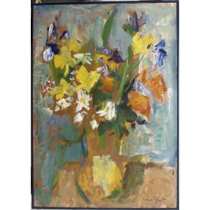 Marius Woulfart 1905-1991 "bouquet De Fleurs" école De Paris