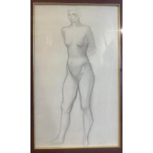 André Derain(1880-1954) ‘nude With Arms Behind Back’ Graphite Pencil, Signed Lower Right 58x34