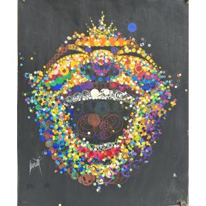 Raymond MORETTI (1931-2005) "Maquette de l'affiche du carnaval de Nice 1969" Gouache pochoir