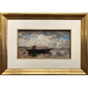 Félix Ziem (1821-1911): "study Of Sky With Boat"; Sold Certified.