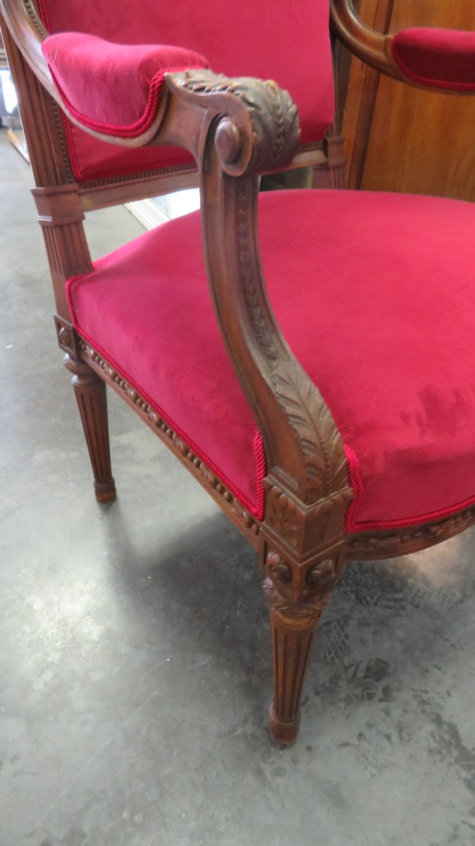 Paire Fauteuils Style Louis XVI-photo-2