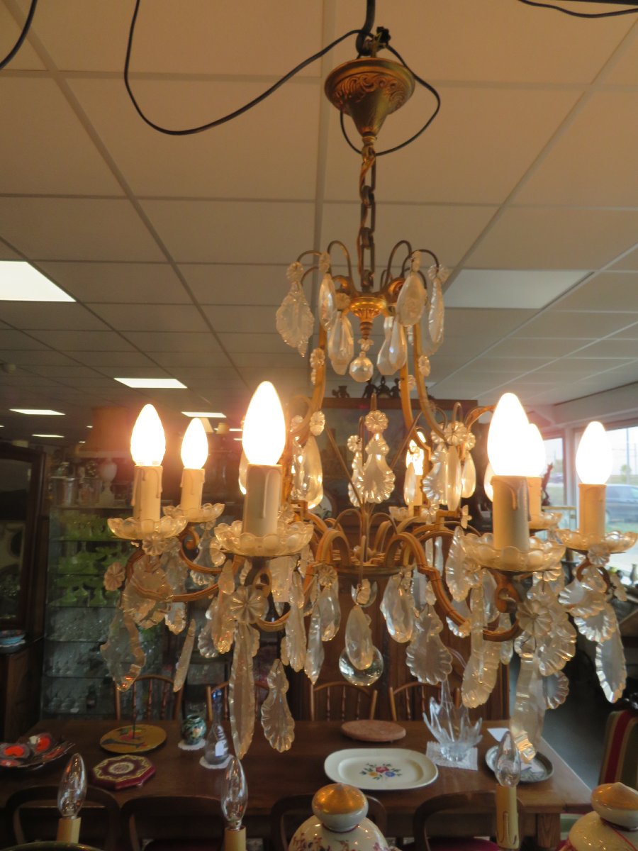 Cage Chandelier With Pendants-photo-2