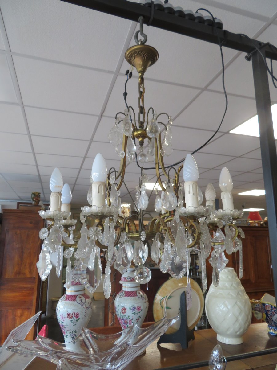 Cage Chandelier With Pendants-photo-3