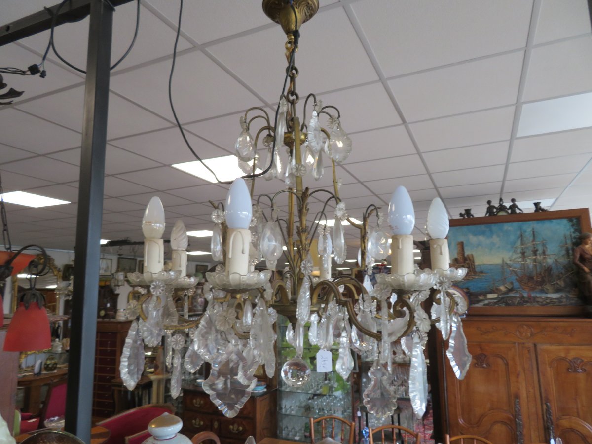 Cage Chandelier With Pendants