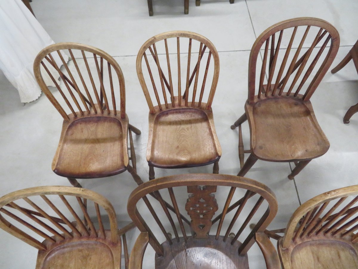 5 Chairs And 1 Winsor-style Armchair-photo-4