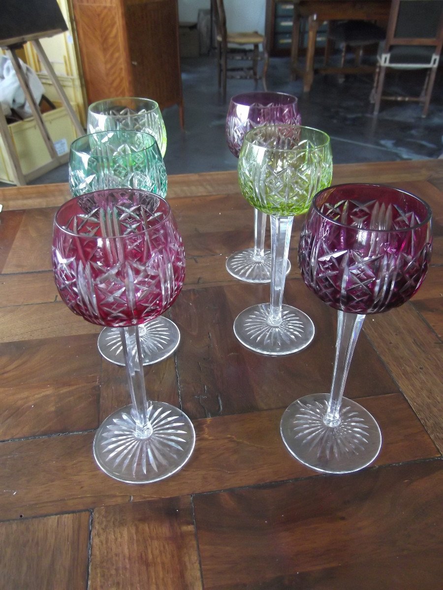 6 Verres En Cristal De Saint Louis-photo-3