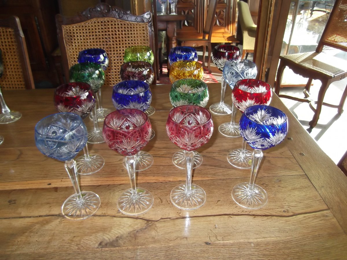 16 Colored Crystal Glasses-photo-2