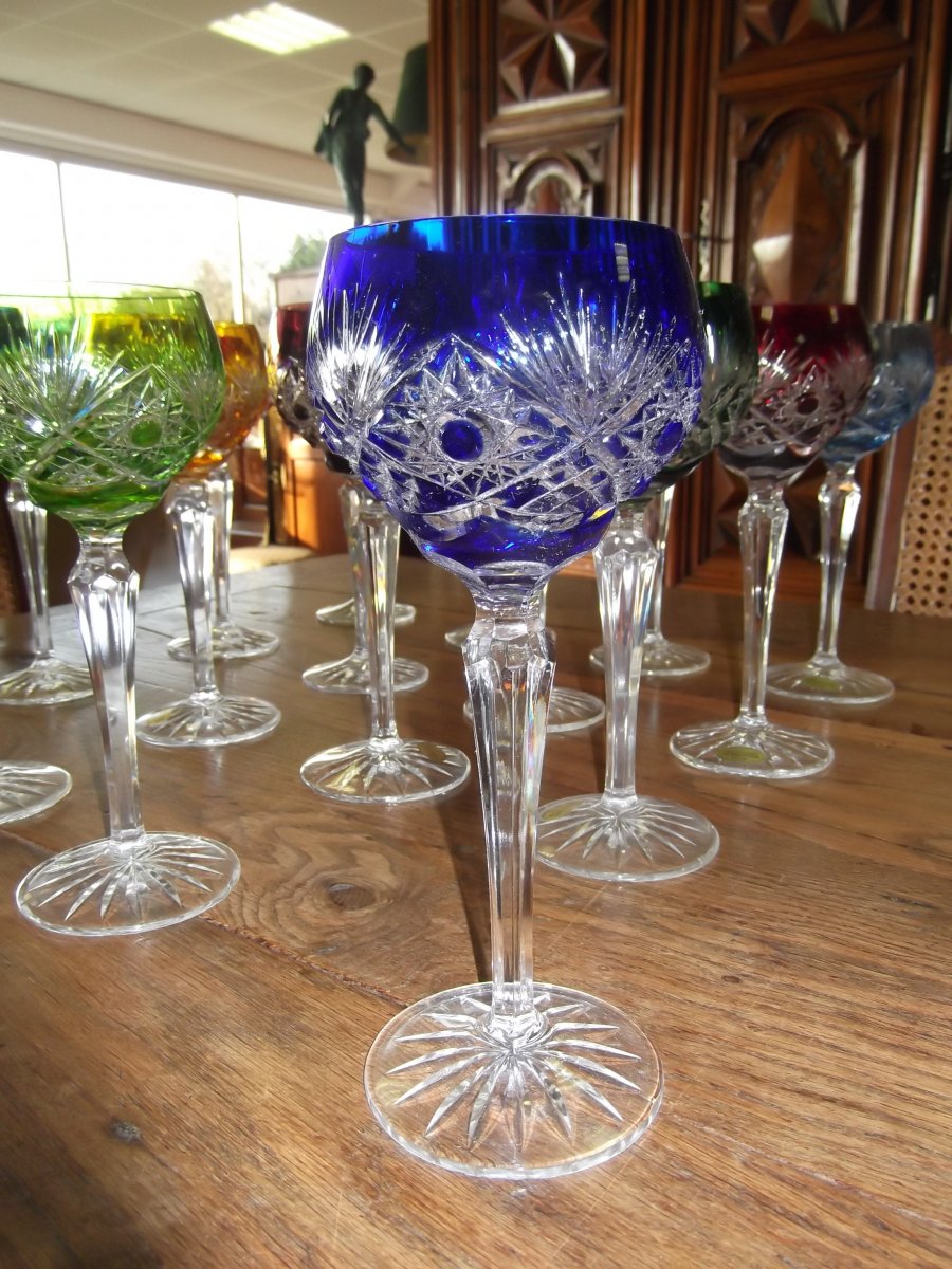 16 Verres En Cristal De Couleur-photo-4