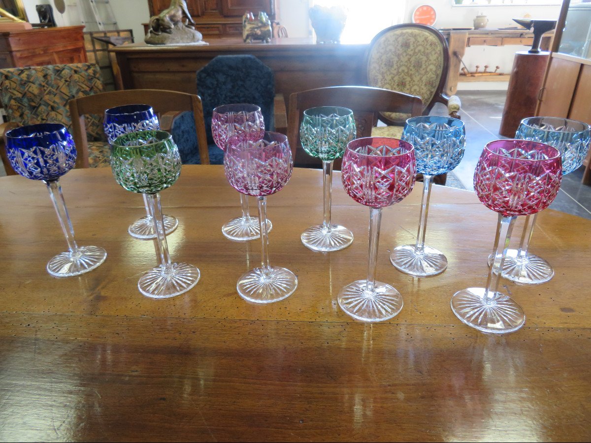 10 Verres En Cristal De Saint Louis-photo-5