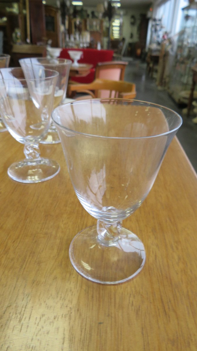 9 Verres à Vin Blanc En Daum -photo-3