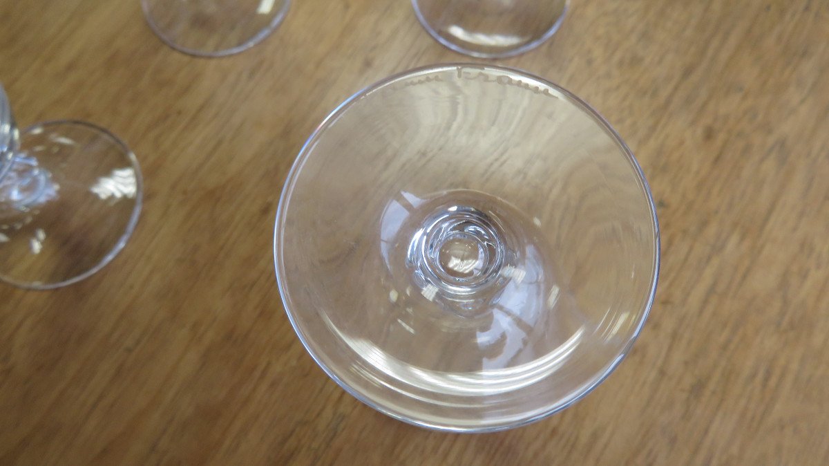 9 Verres à Vin Blanc En Daum -photo-4