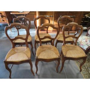 6 chaises Louis Philippe