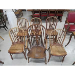 5 Chairs And 1 Winsor-style Armchair