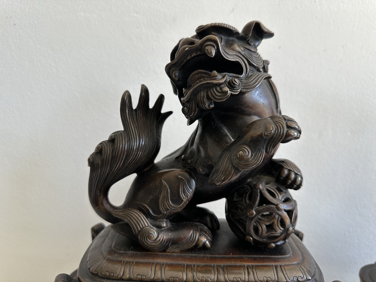 Chien de Fô en bronze-photo-2