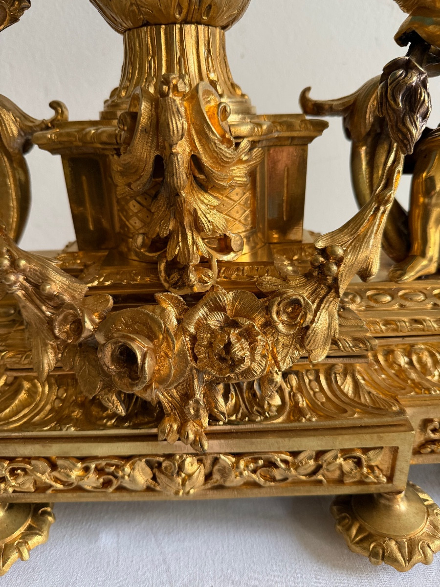 Pendule en  Bronze et porcelaine de Sèvres-photo-3