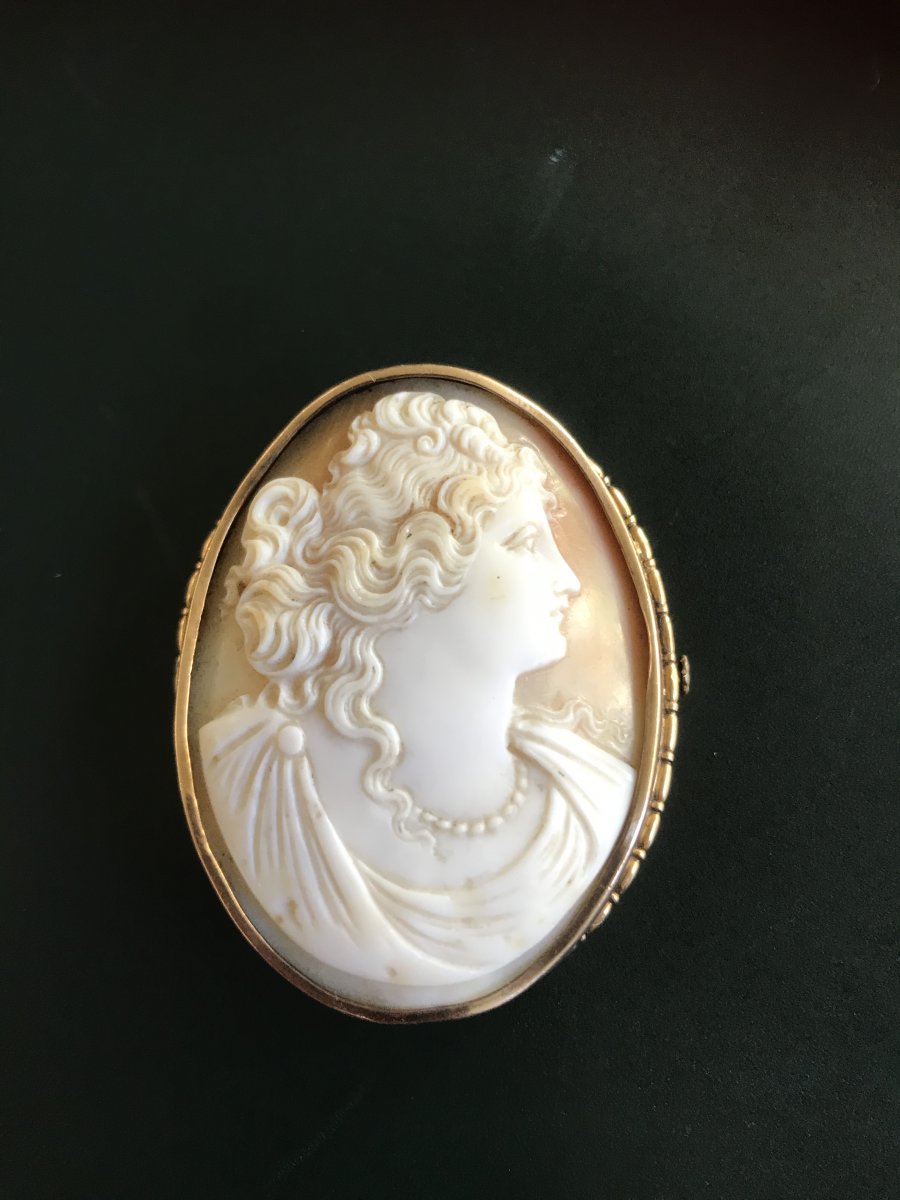 Large Gold Brooch Cameo