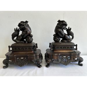 Chien de Fô en bronze