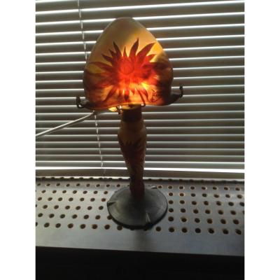 Très Belle Lampe Daum Nancy champignon en tête de bolet  Époque Art Nouveau  