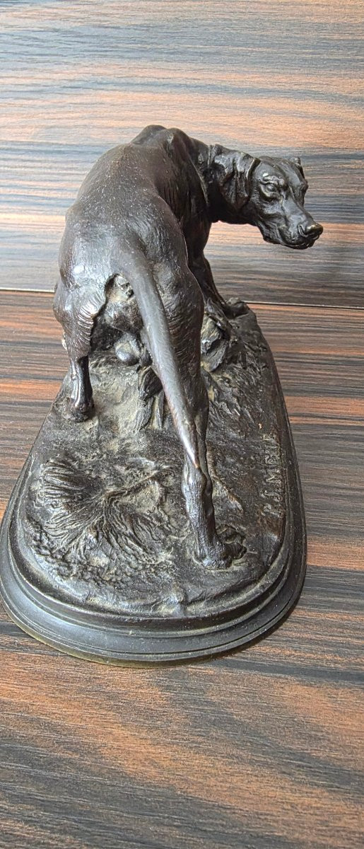 Pierre-Jules MÈNE (Paris, 1810 - 1879) Chien braque à l'arrêt.-photo-3