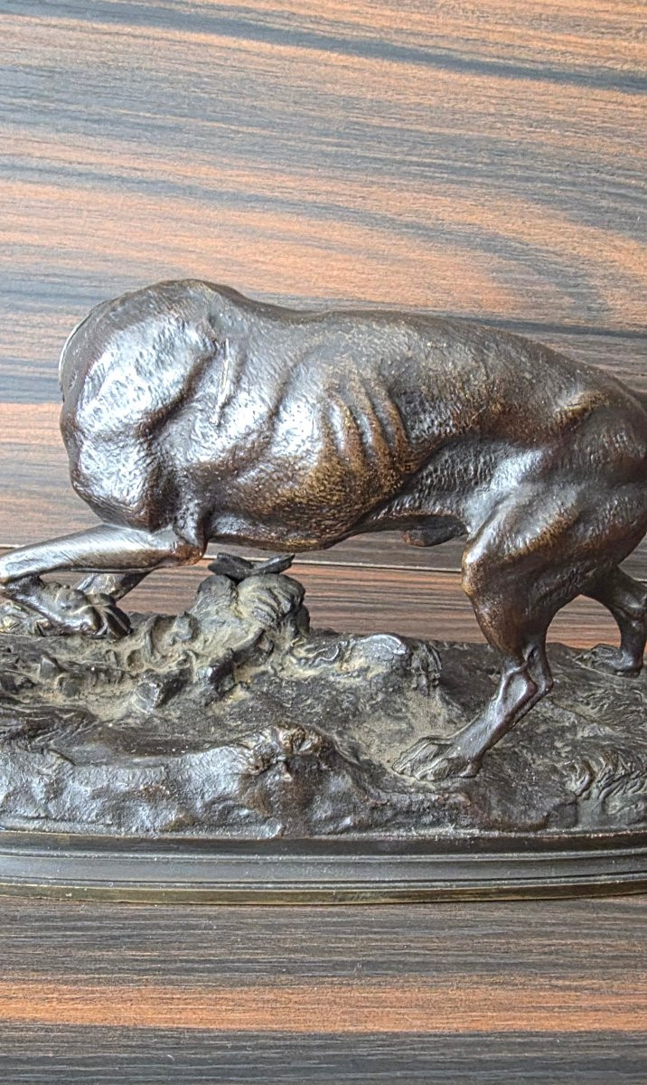 Pierre-Jules MÈNE (Paris, 1810 - 1879) Chien braque à l'arrêt.-photo-4