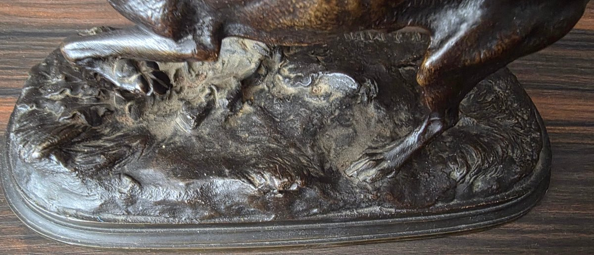 Pierre-Jules MÈNE (Paris, 1810 - 1879) Chien braque à l'arrêt.-photo-5