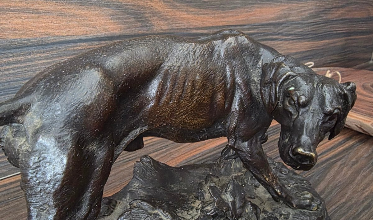 Pierre-Jules MÈNE (Paris, 1810 - 1879) Chien braque à l'arrêt.-photo-6
