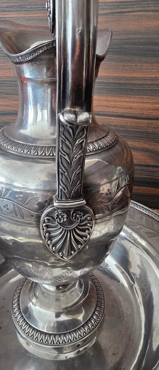 Grande aiguiere et son bassin argent vieillard -photo-2