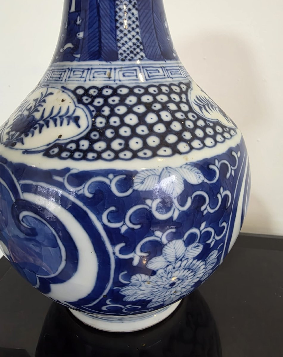 White And Blue Asian Vase -photo-2