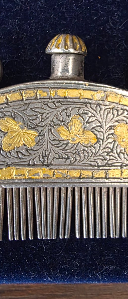 Mughal Comb, India, Silver And Bronze-photo-2