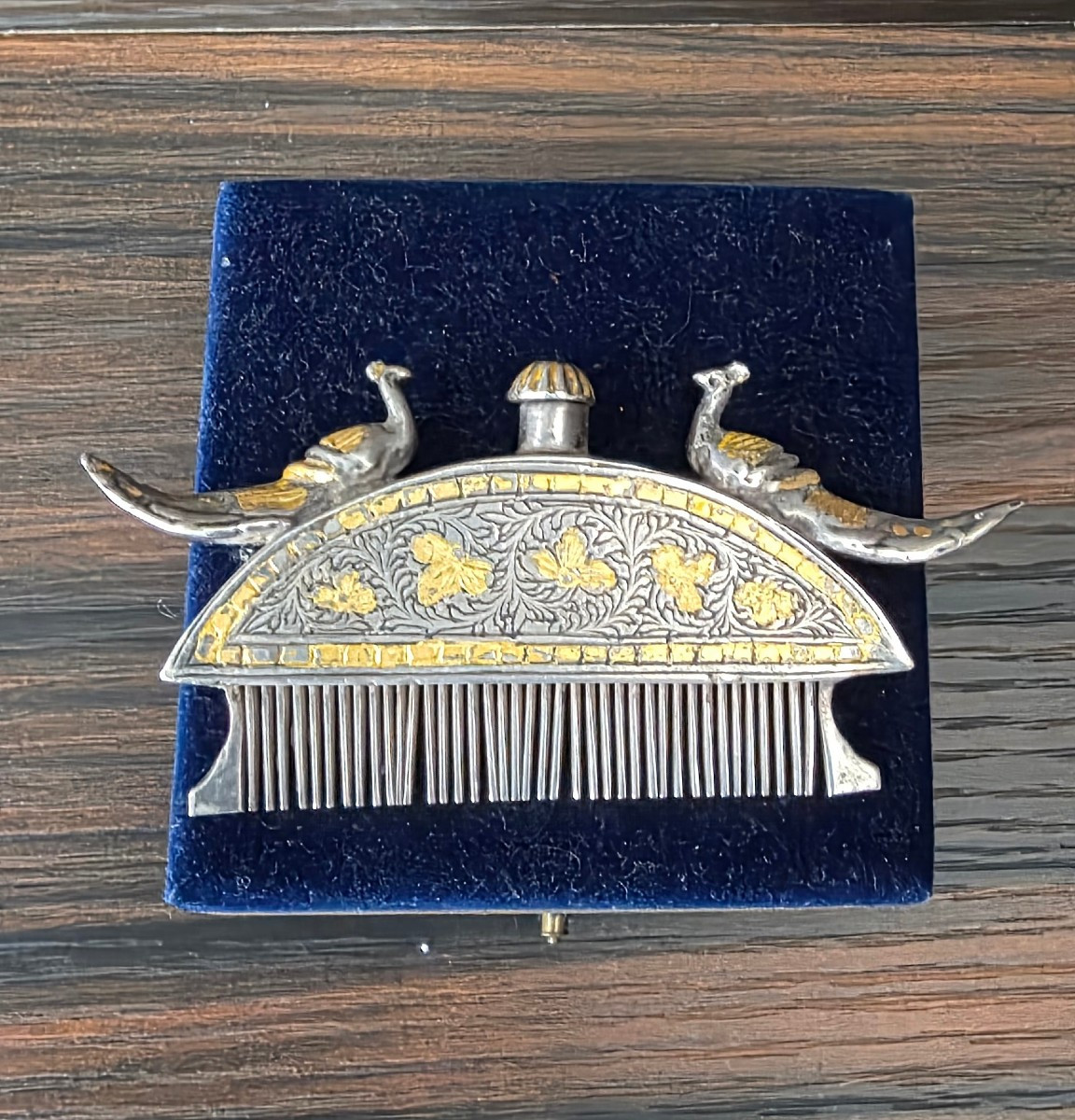 Mughal Comb, India, Silver And Bronze