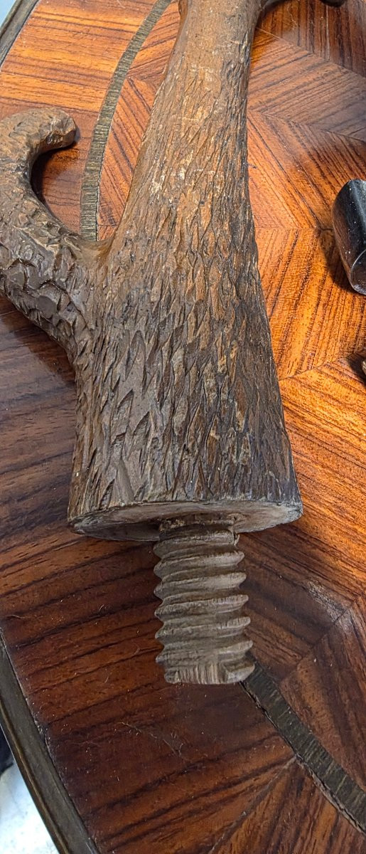 Black Forest Wooden Coat Rack 19th Century Bear And Cub 210cm-photo-2