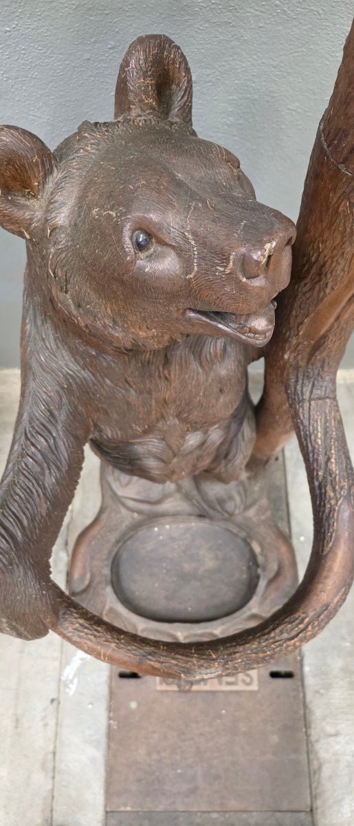 19th Century Black Forest Bear And Cub Coat Rack 210cm-photo-1