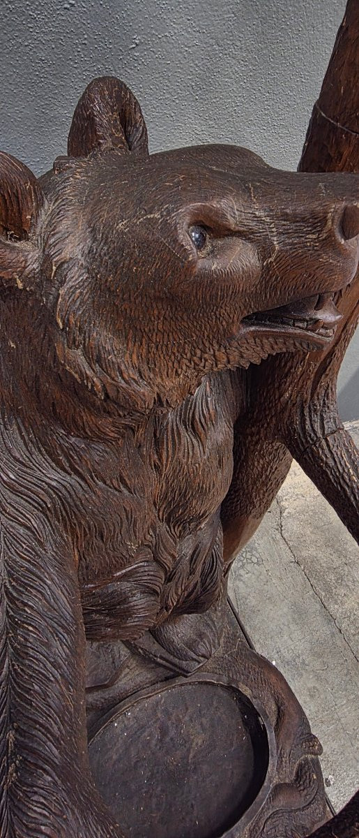 19th Century Black Forest Bear And Cub Coat Rack 210cm-photo-3