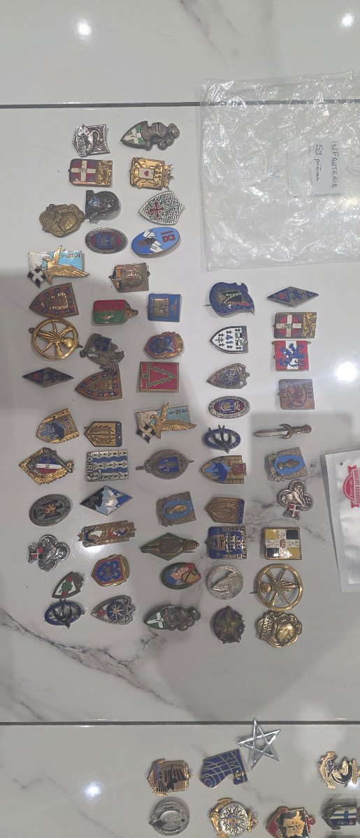 Gros lot de 763 insignes militaires et autres.-photo-2