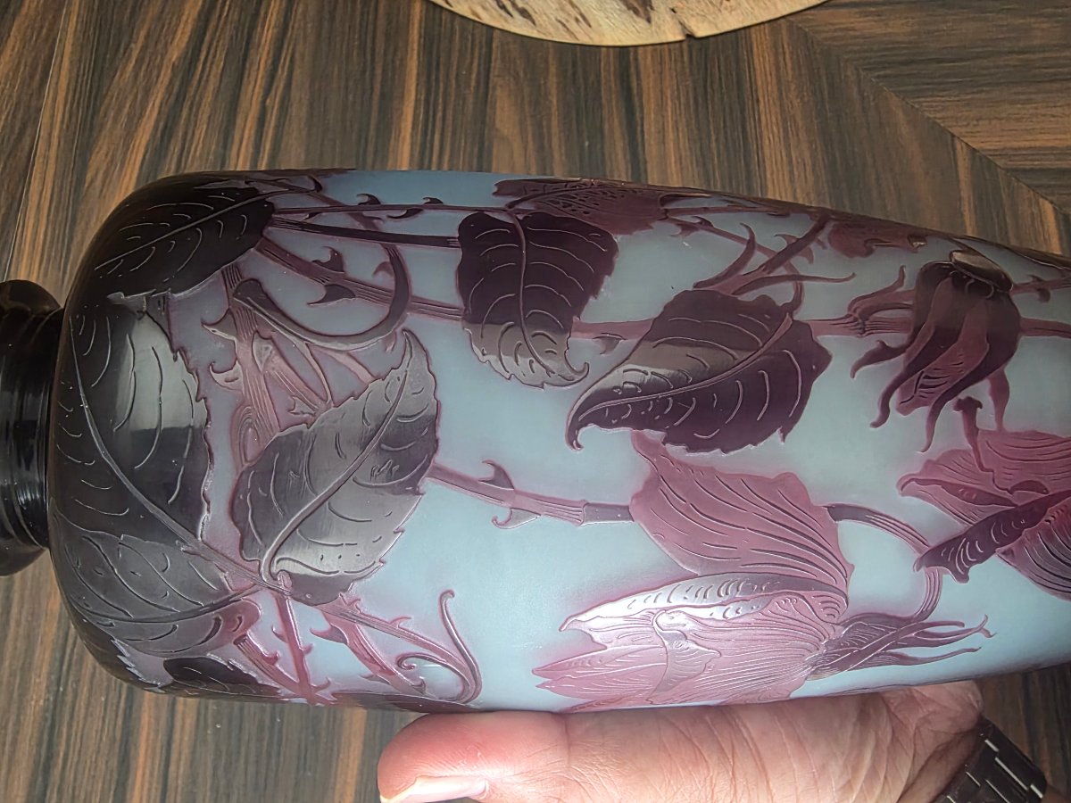 Grand vase pate de verre Paul Nicolas D'argental-photo-6