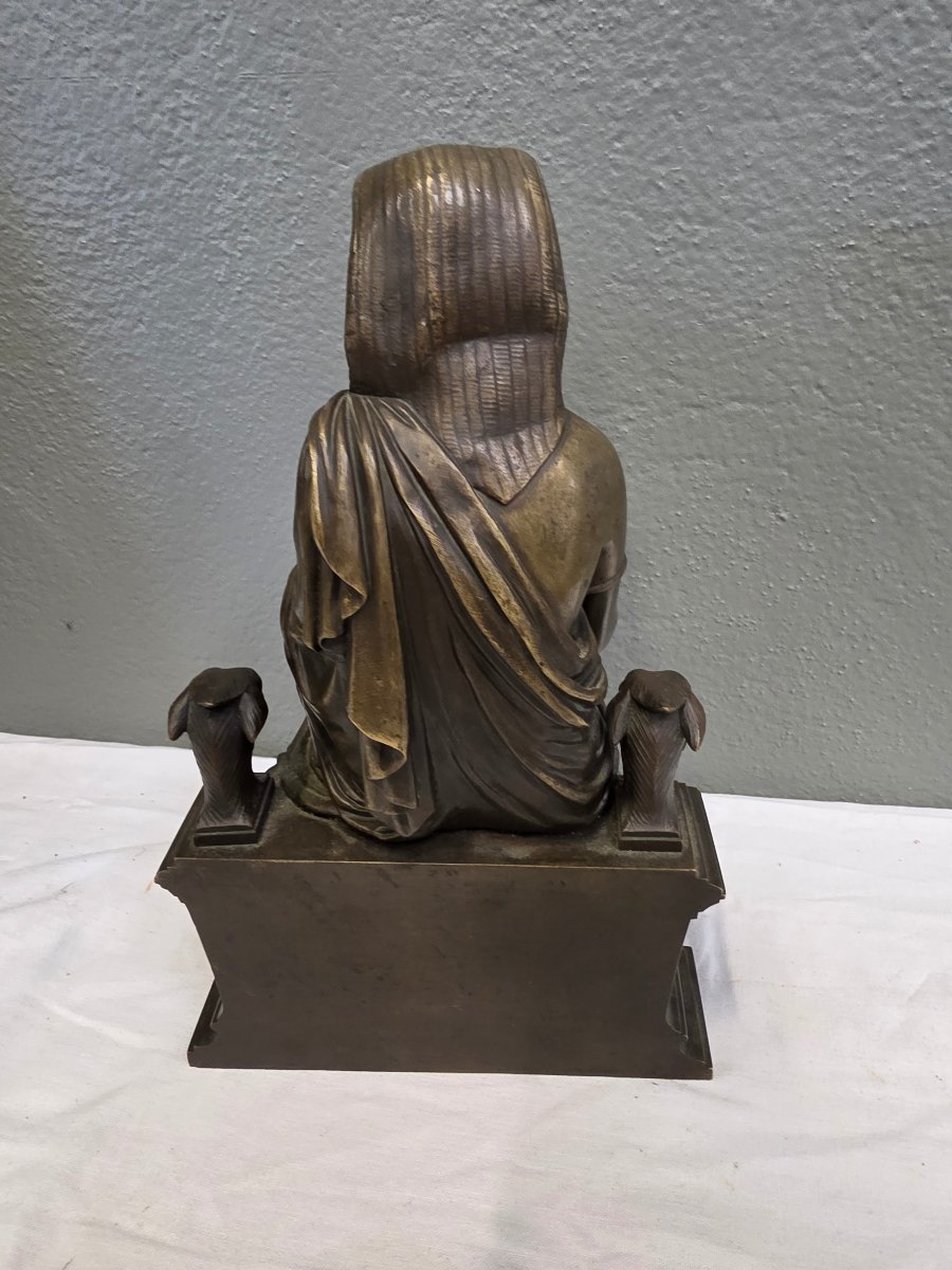 "pharaoh" In Bronze, Signed "duchoiselle"-photo-2