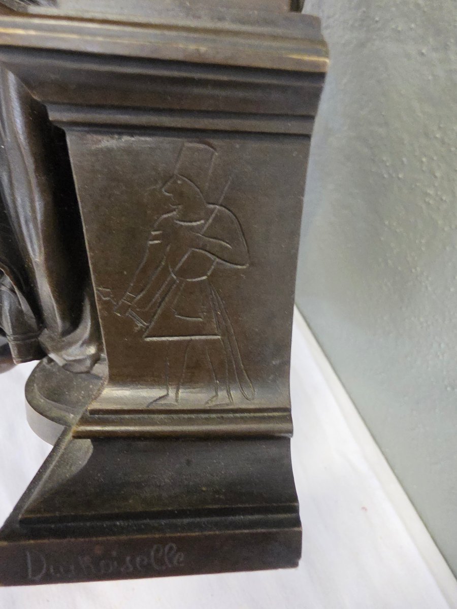 "pharaoh" In Bronze, Signed "duchoiselle"-photo-3