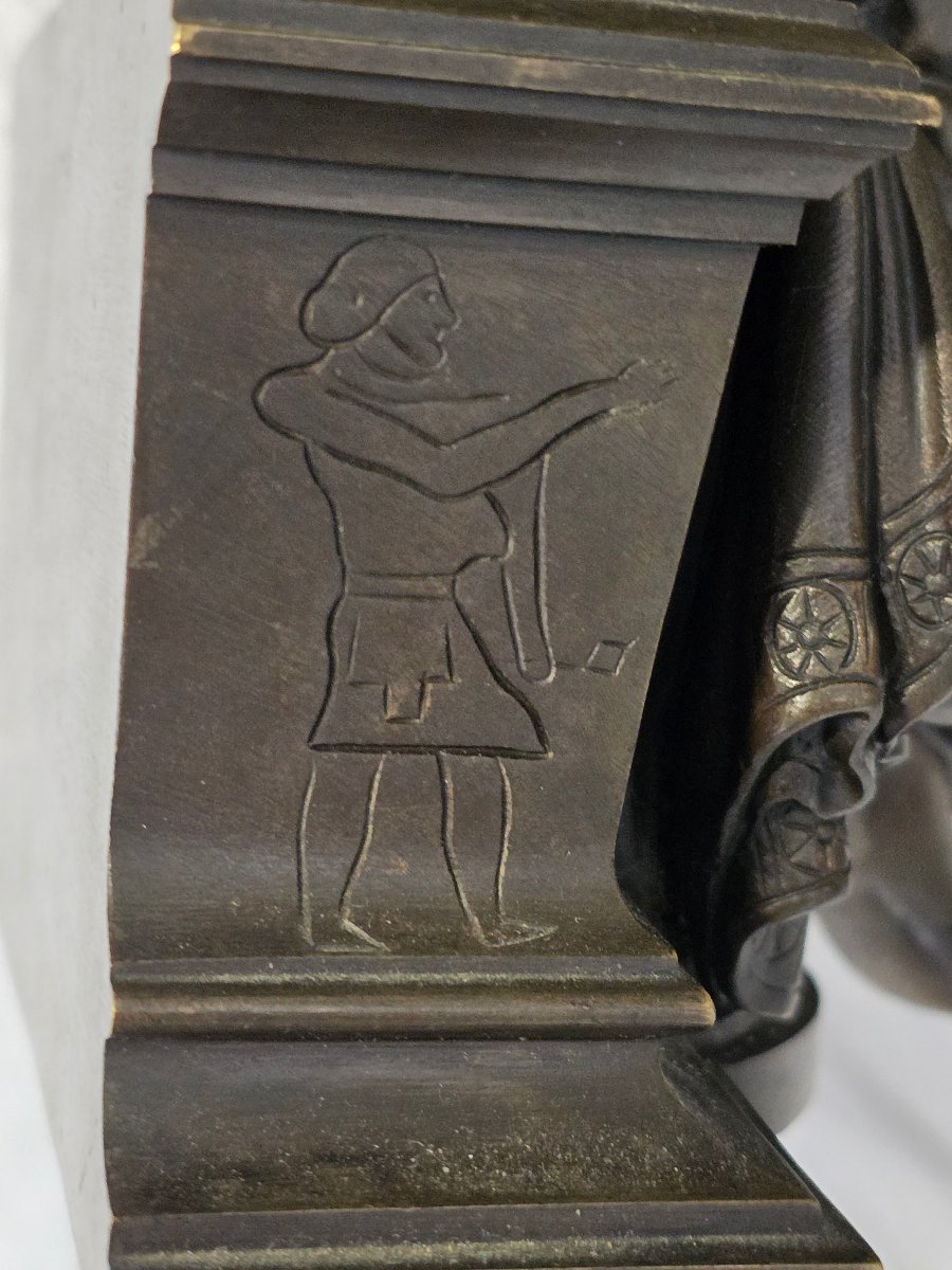 "pharaoh" In Bronze, Signed "duchoiselle"-photo-1