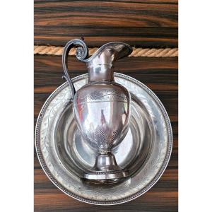 Grande aiguiere et son bassin argent vieillard 