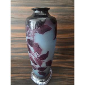 Grand vase pate de verre Paul Nicolas D'argental