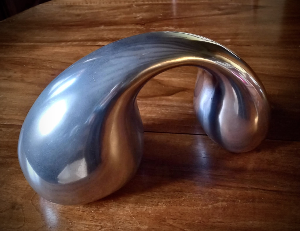  Sculpture Biomorphique En Aluminium d'Eva & Peters Moritz Circa 90