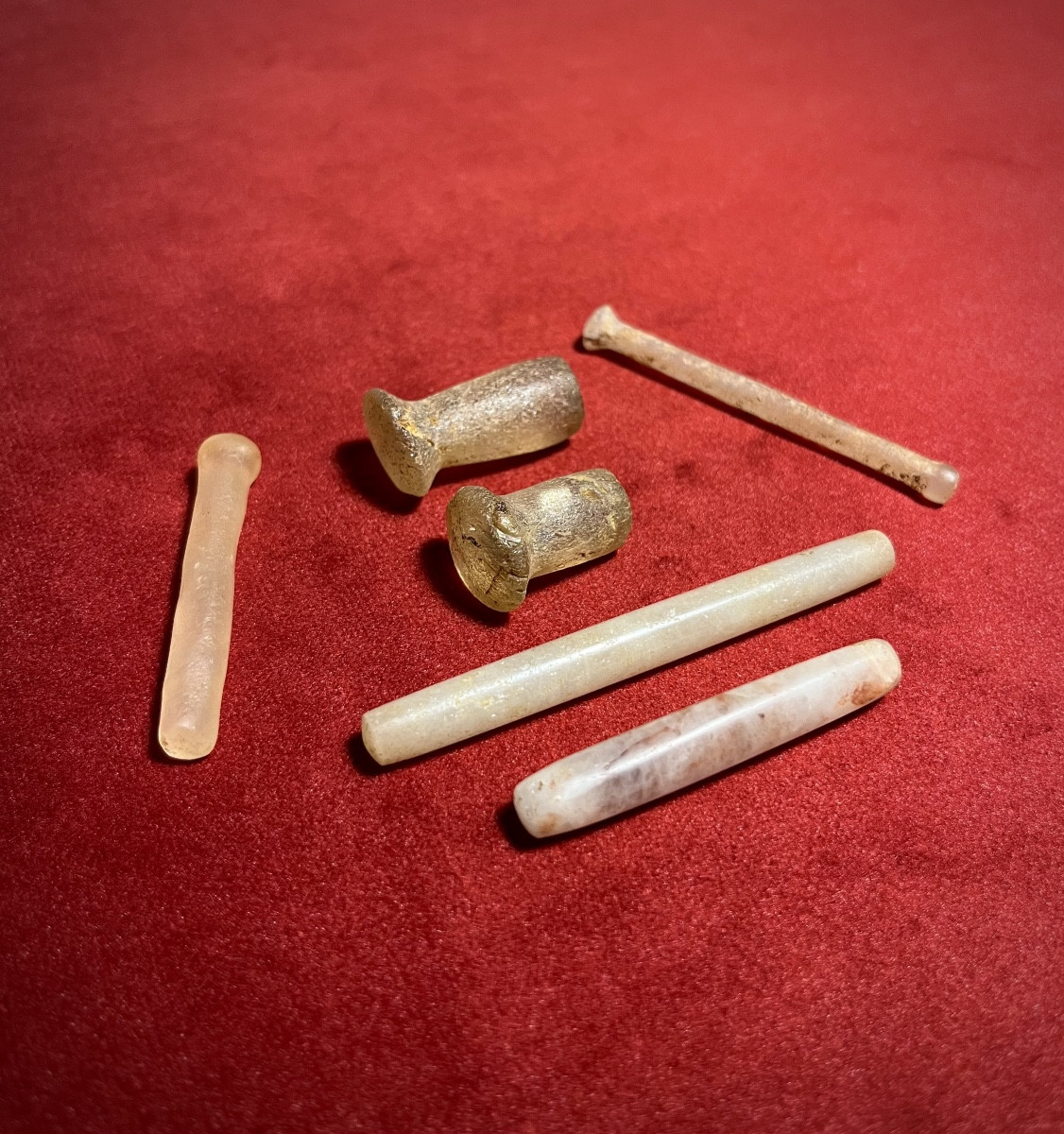 Collection Of 5 Neolithic Quartz Labrets 