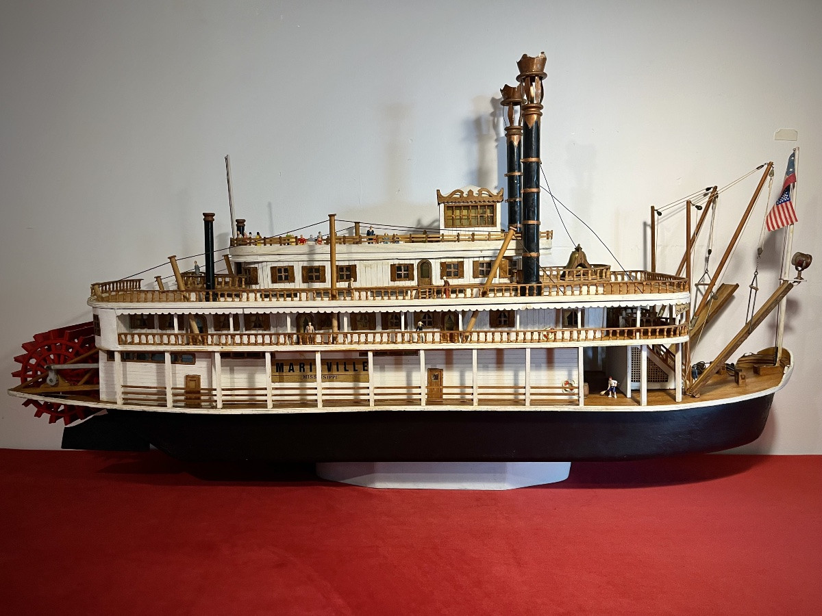Grande Maquette Du Bateau Marieville XXe -photo-2