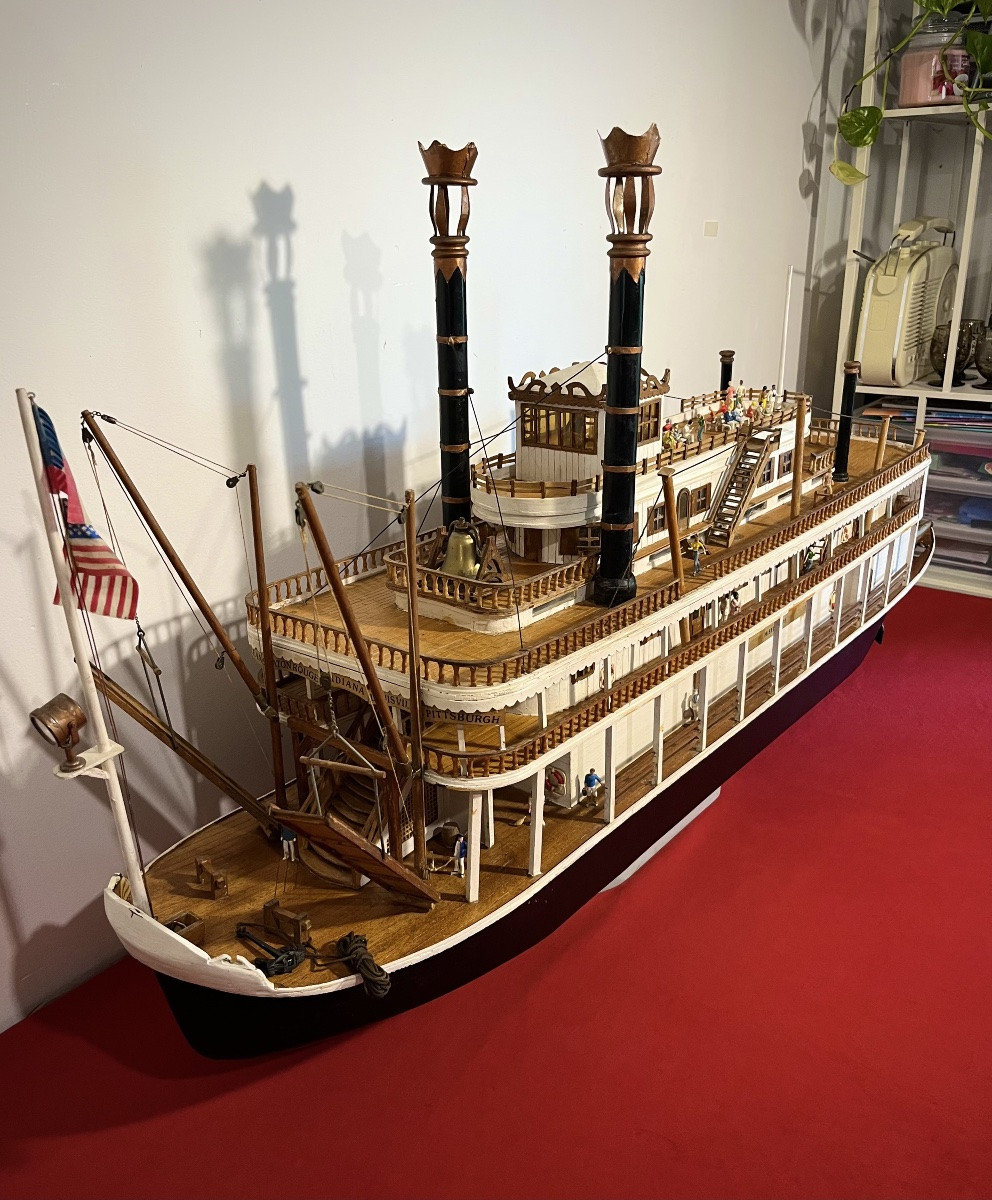 Grande Maquette Du Bateau Marieville XXe -photo-4