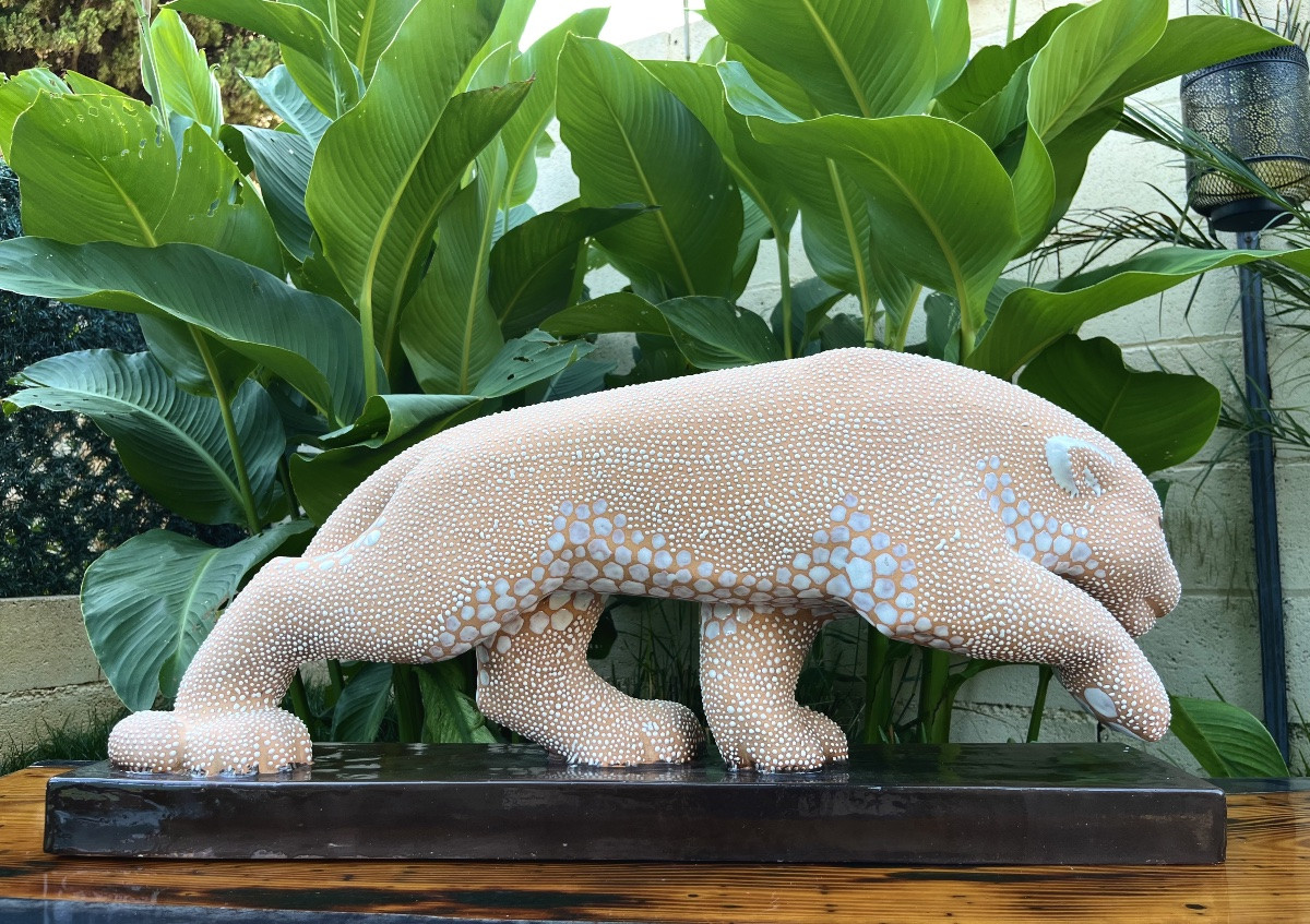 PRIMAVERA - Panthère En Céramique Circa 1930-photo-4