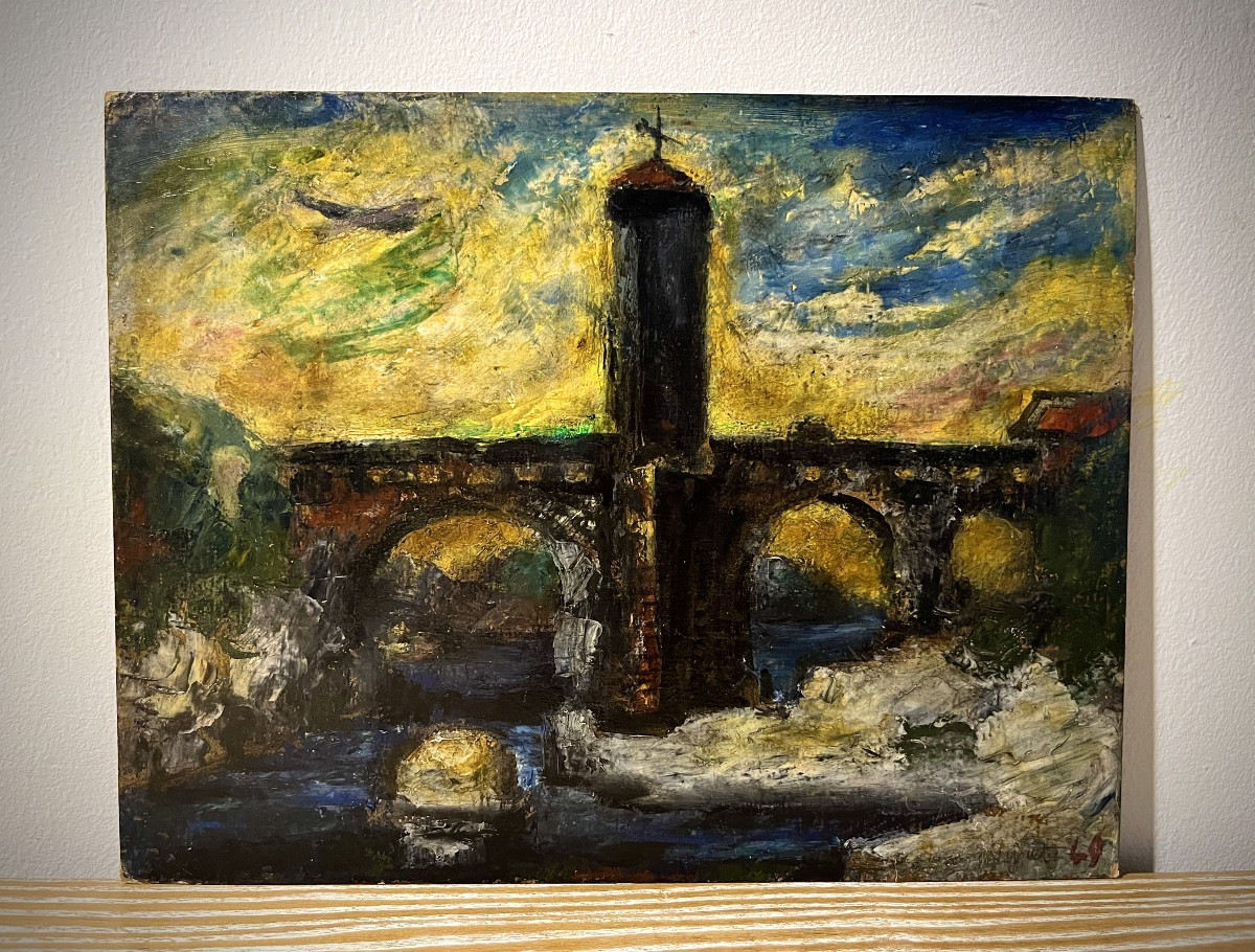 Le Pont d'Orthez - Isidore Marie Peyret Elève De Renoir 