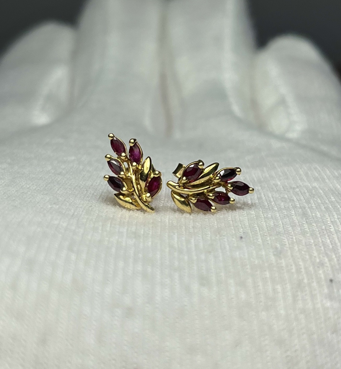 Boucle d'Oreille Or 18 Carats Et Rubis-photo-4