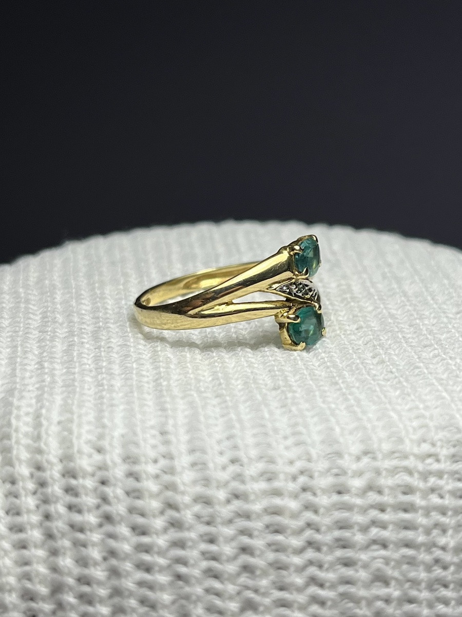 Bague Toi Et Moi - Or 18 Carats Et Émeraudes-photo-2