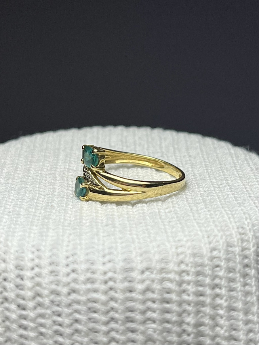 Bague Toi Et Moi - Or 18 Carats Et Émeraudes-photo-3