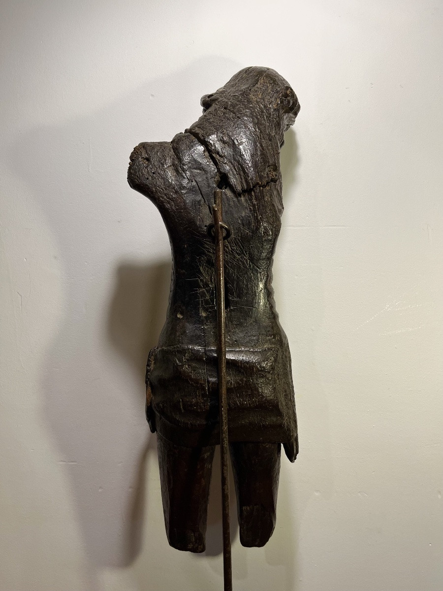 Grand Christ En Bois Sculpté XVIIème-photo-2